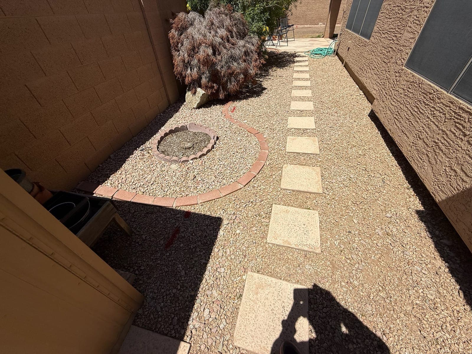 Desert Pathway — Gravel, Concrete Pavers, Brick Edging in the Phoenix Valley, Arizona